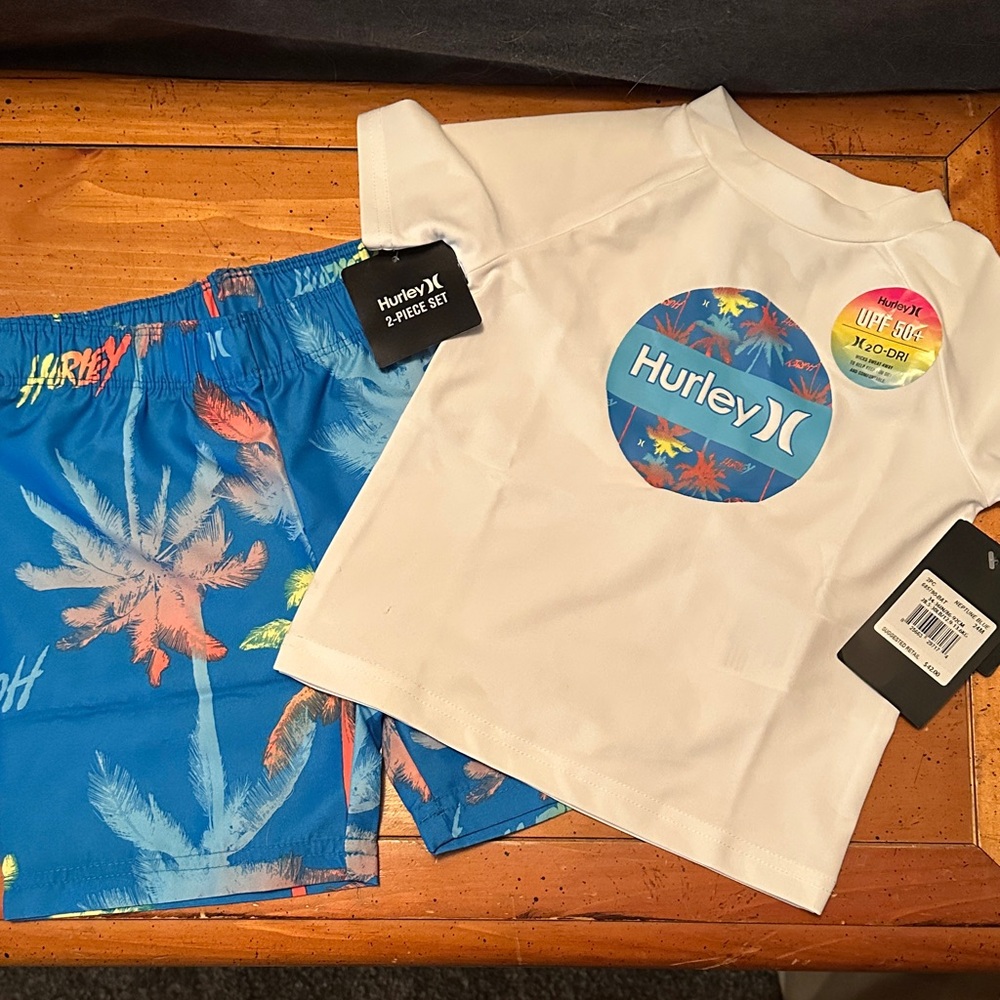 Hurley White and Blue Kids' Swim Set